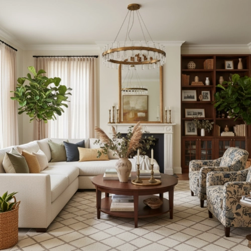 Contemporary living room design by Aaryan Interiors